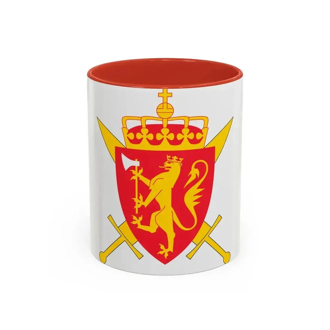 Coat of arms of the Norwegian Armed Forces - Accent Coffee Mug 11oz Red - Go Mug Yourself