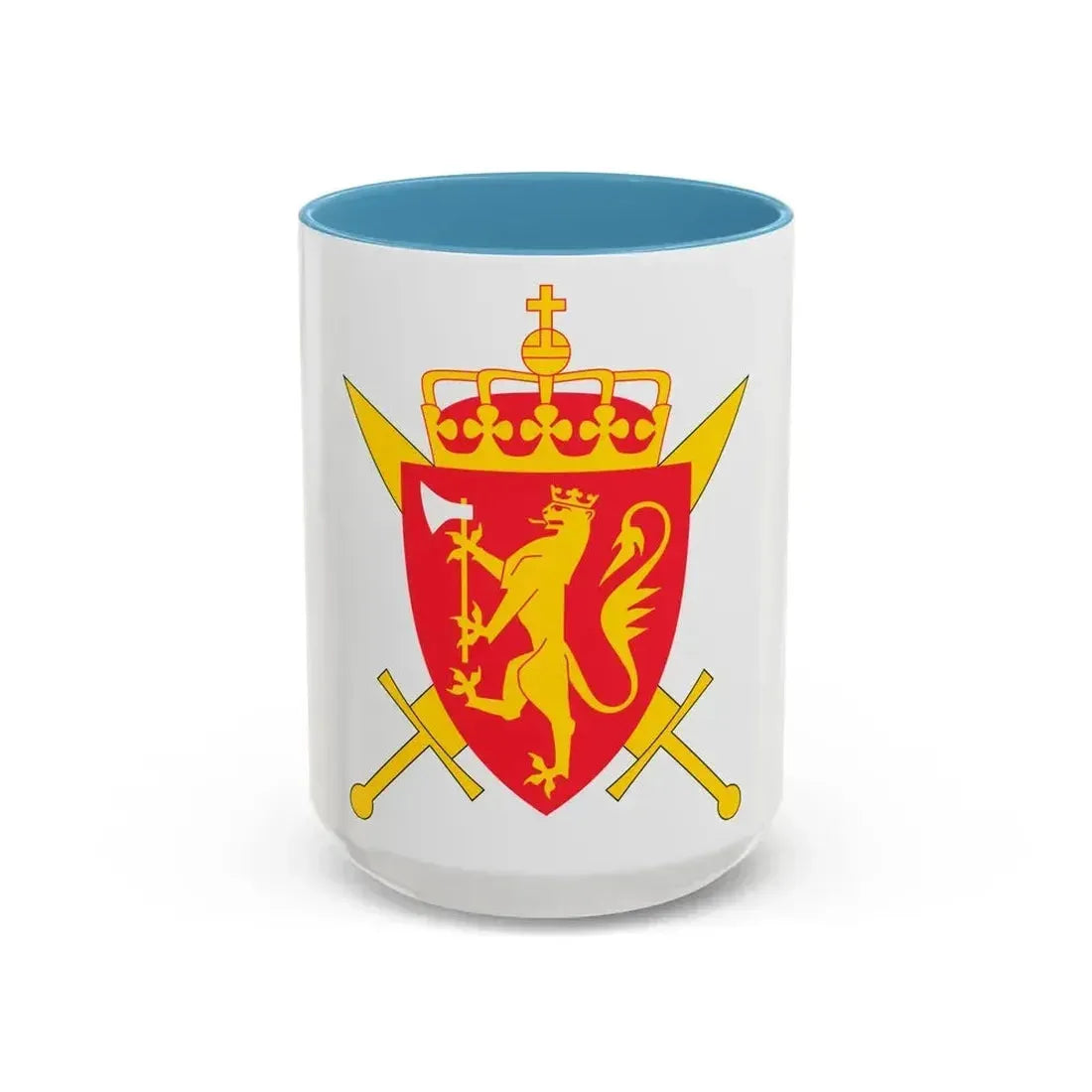 Coat of arms of the Norwegian Armed Forces - Accent Coffee Mug 15oz Light Blue - Go Mug Yourself