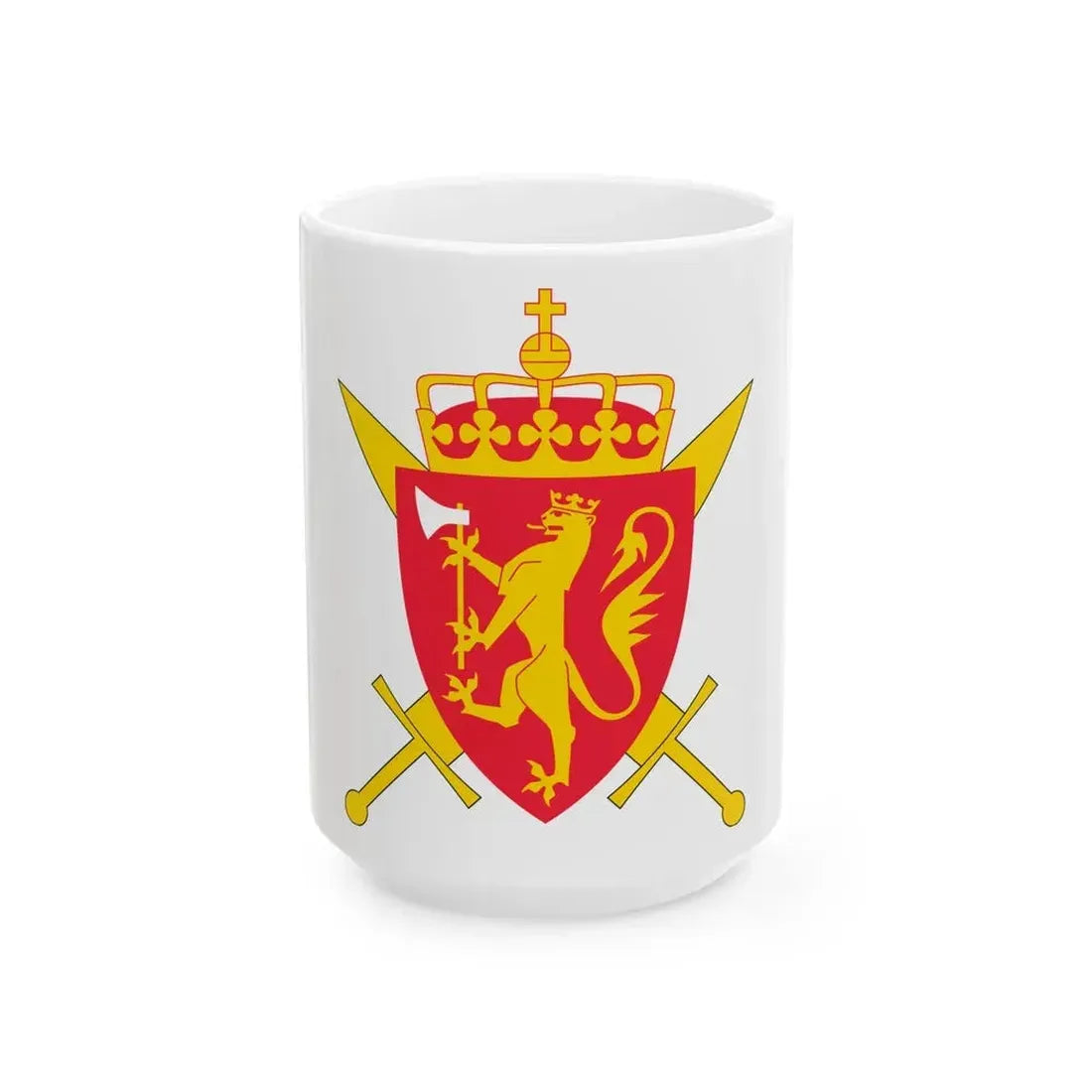 Coat of arms of the Norwegian Armed Forces - White Coffee Mug 15oz - Go Mug Yourself