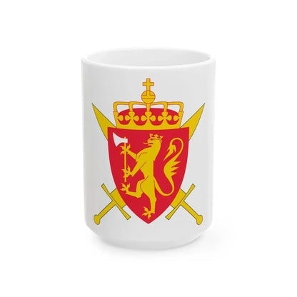 Coat of arms of the Norwegian Armed Forces - White Coffee Mug 15oz - Go Mug Yourself