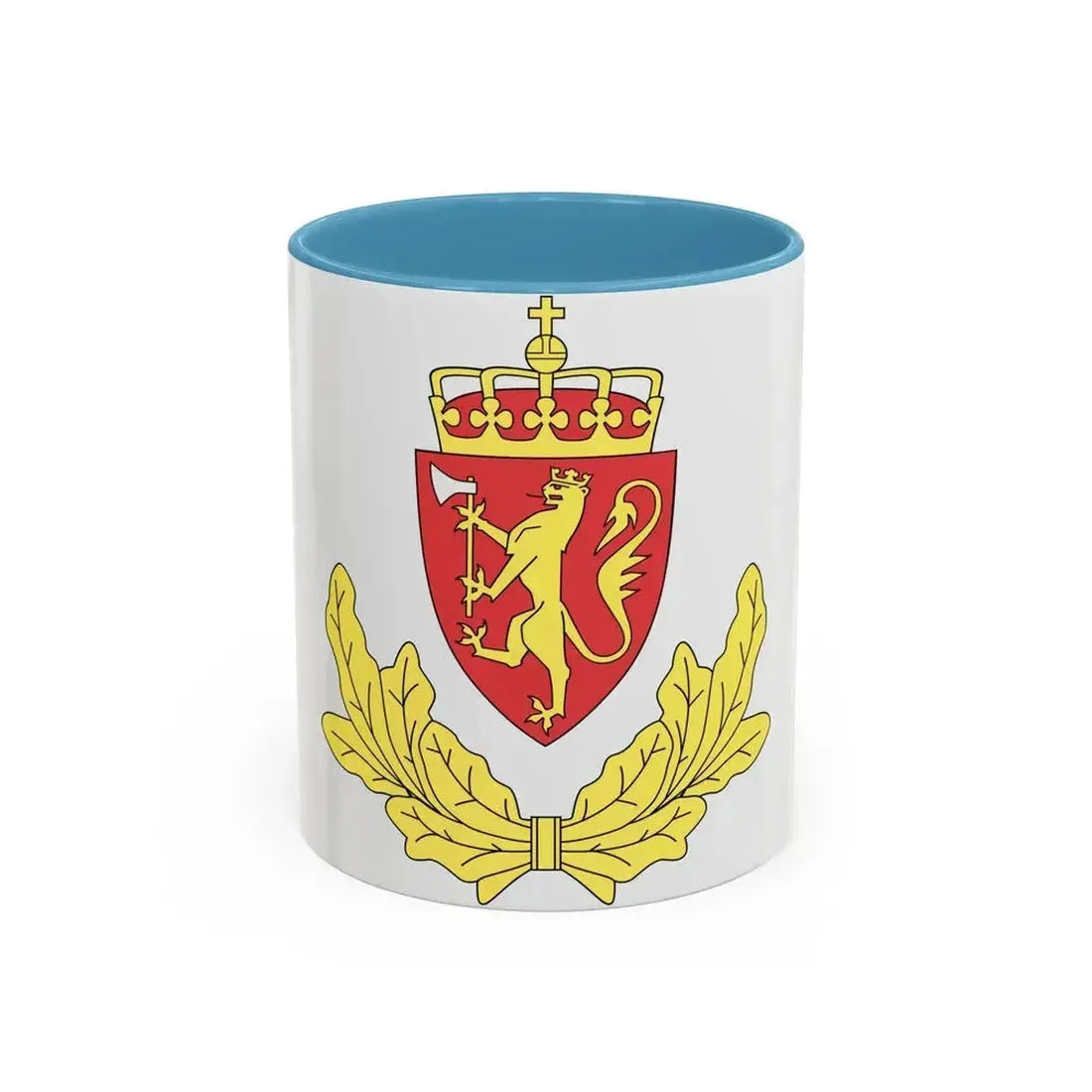 Coat of arms of the Norwegian Border Police - Accent Coffee Mug 11oz Light Blue - Go Mug Yourself
