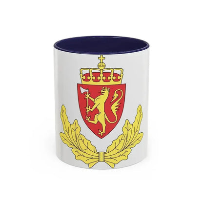Coat of arms of the Norwegian Border Police - Accent Coffee Mug 11oz Navy - Go Mug Yourself