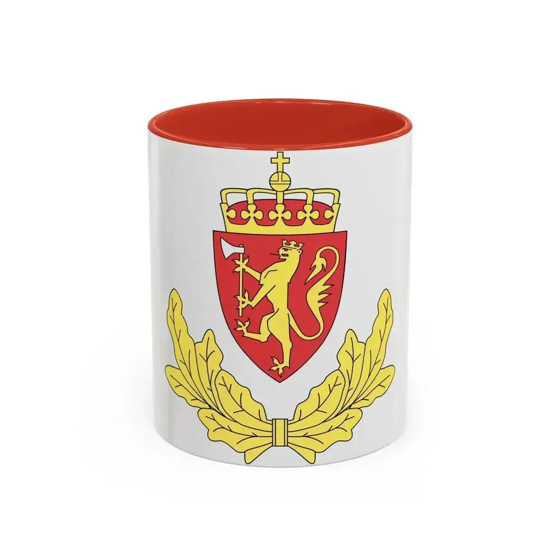 Coat of arms of the Norwegian Border Police - Accent Coffee Mug 11oz Red - Go Mug Yourself