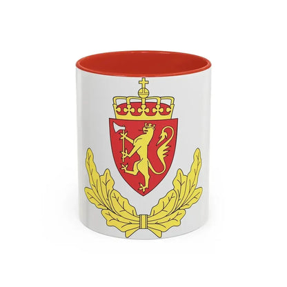 Coat of arms of the Norwegian Border Police - Accent Coffee Mug 11oz Red - Go Mug Yourself