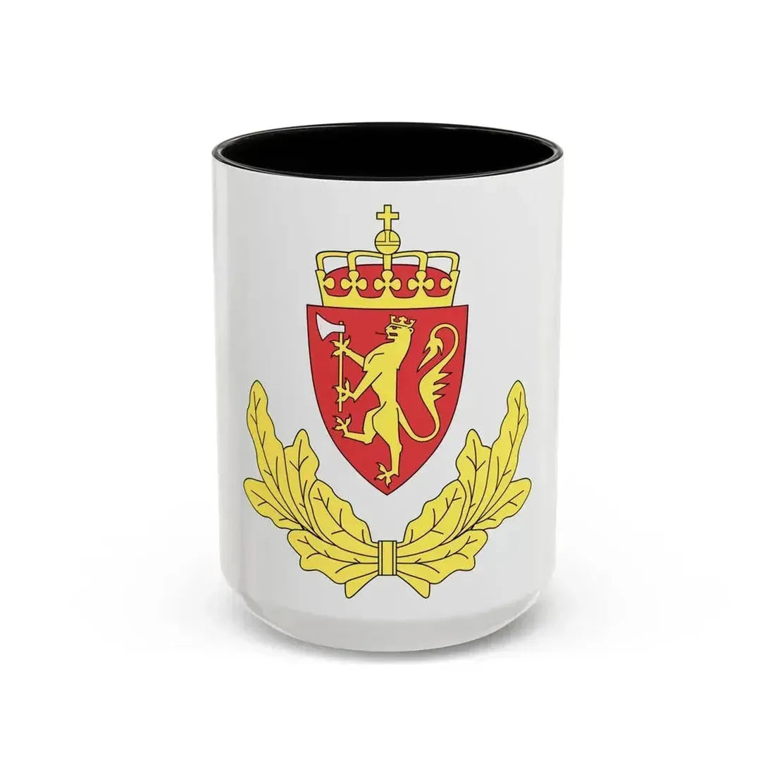 Coat of arms of the Norwegian Border Police - Accent Coffee Mug 15oz Black - Go Mug Yourself