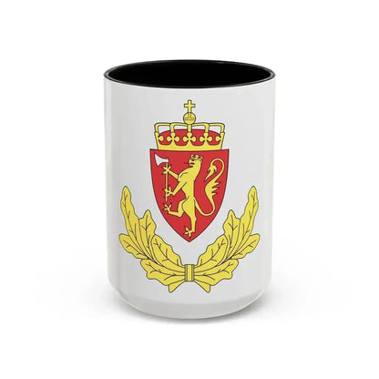 Coat of arms of the Norwegian Border Police - Accent Coffee Mug 15oz Black - Go Mug Yourself