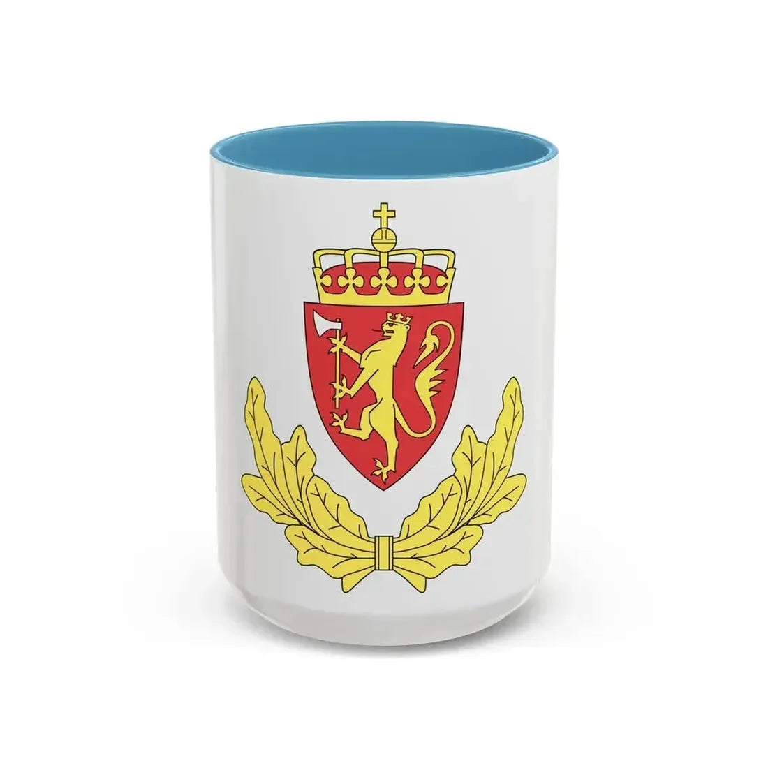 Coat of arms of the Norwegian Border Police - Accent Coffee Mug 15oz Light Blue - Go Mug Yourself