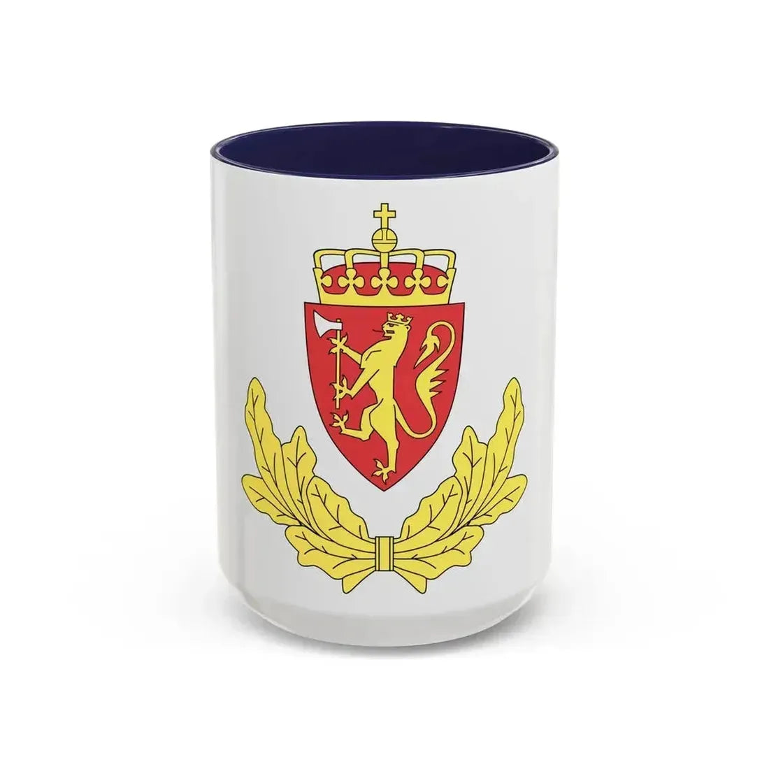 Coat of arms of the Norwegian Border Police - Accent Coffee Mug 15oz Navy - Go Mug Yourself
