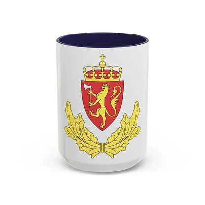 Coat of arms of the Norwegian Border Police - Accent Coffee Mug 15oz Navy - Go Mug Yourself