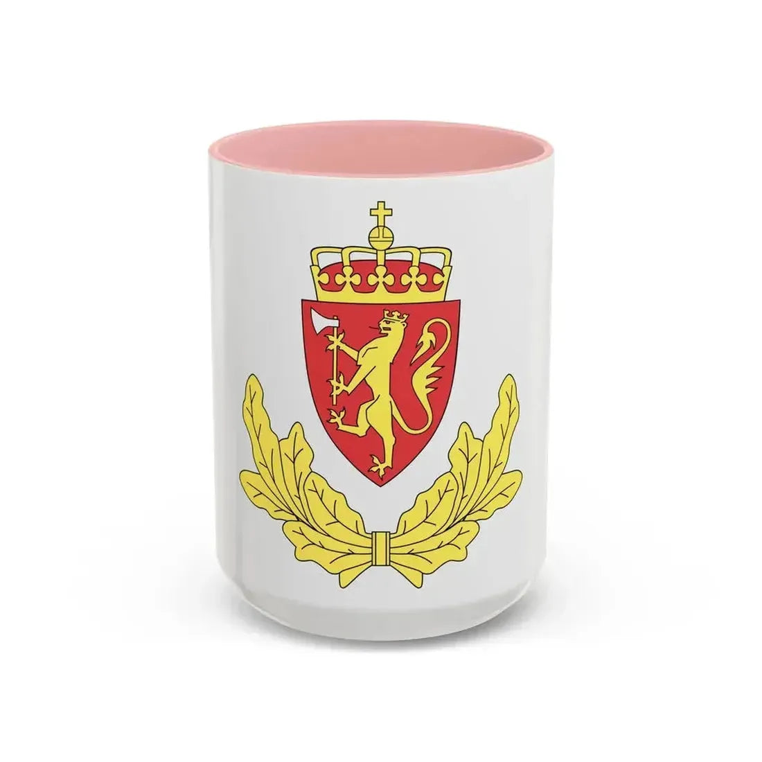 Coat of arms of the Norwegian Border Police - Accent Coffee Mug 15oz Pink - Go Mug Yourself