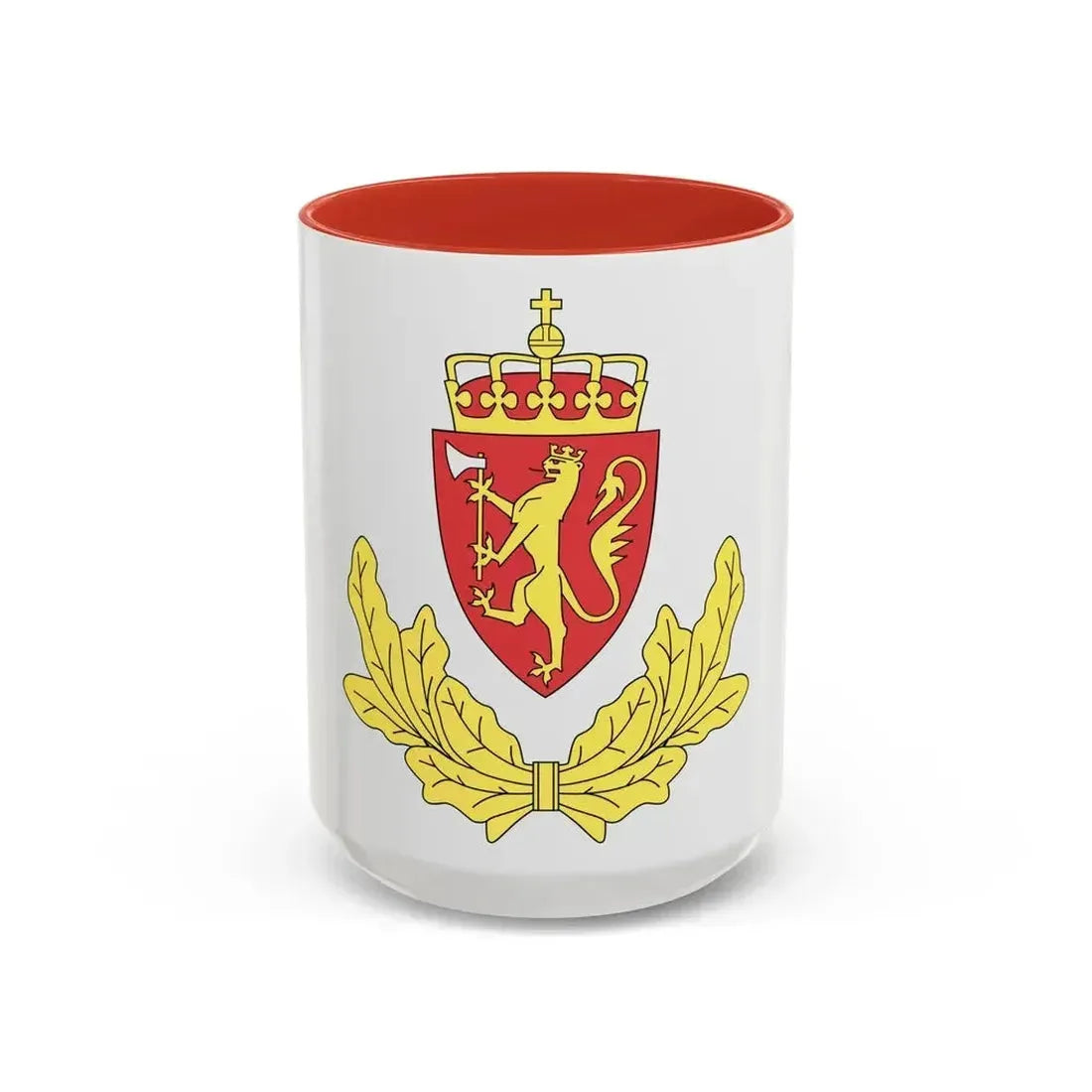 Coat of arms of the Norwegian Border Police - Accent Coffee Mug 15oz Red - Go Mug Yourself