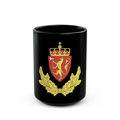 Coat of arms of the Norwegian Border Police - Black Coffee Mug-15oz-Go Mug Yourself