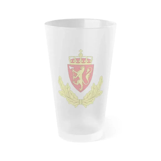Coat of arms of the Norwegian Border Police - Frosted Pint Glass 16oz 16oz Frosted - Go Mug Yourself
