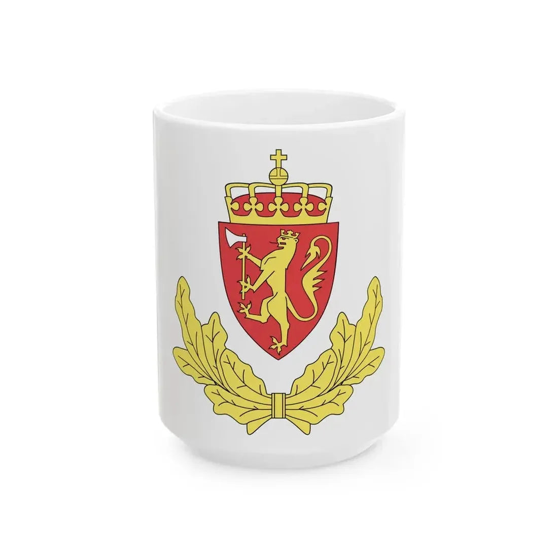 Coat of arms of the Norwegian Border Police - White Coffee Mug 15oz - Go Mug Yourself