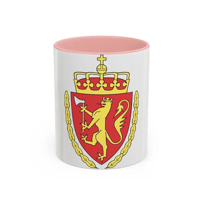 Coat of arms of the Norwegian Customs Service - Accent Coffee Mug 11oz Pink - Go Mug Yourself