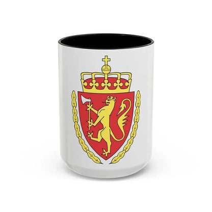 Coat of arms of the Norwegian Customs Service - Accent Coffee Mug 15oz Black - Go Mug Yourself