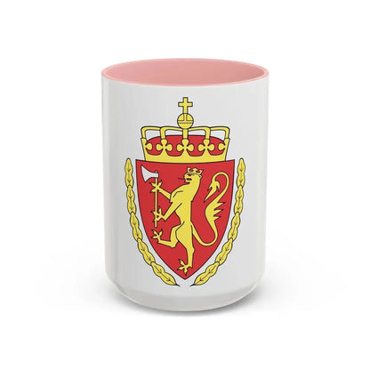 Coat of arms of the Norwegian Customs Service - Accent Coffee Mug 15oz Pink - Go Mug Yourself
