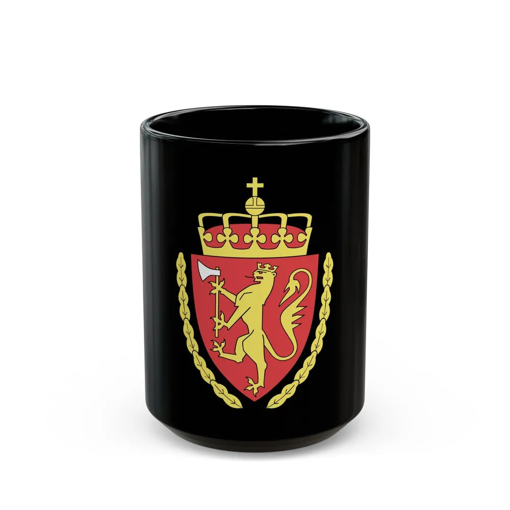 Coat of arms of the Norwegian Customs Service - Black Coffee Mug-15oz-Go Mug Yourself