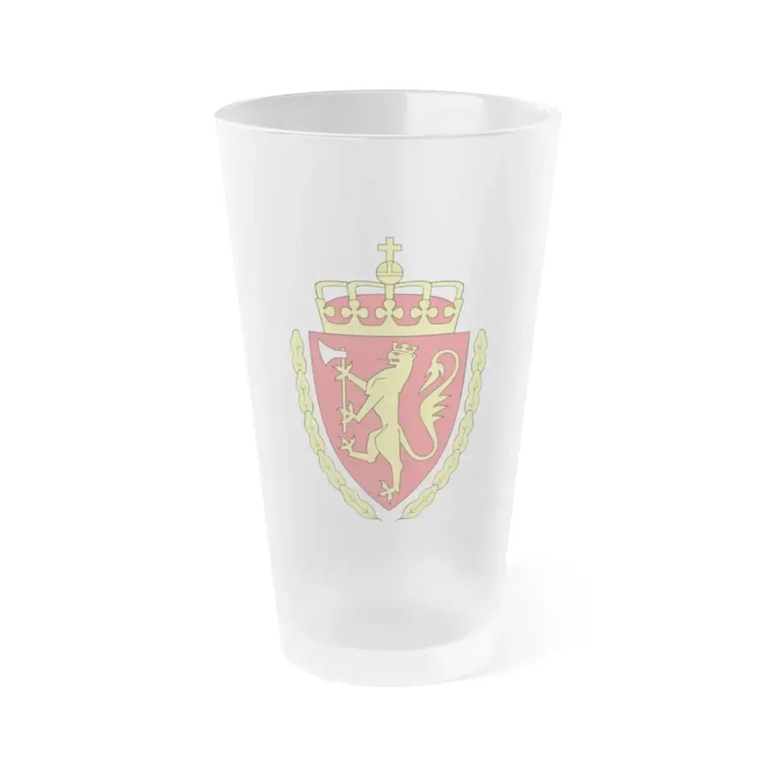Coat of arms of the Norwegian Customs Service - Frosted Pint Glass 16oz 16oz Frosted - Go Mug Yourself