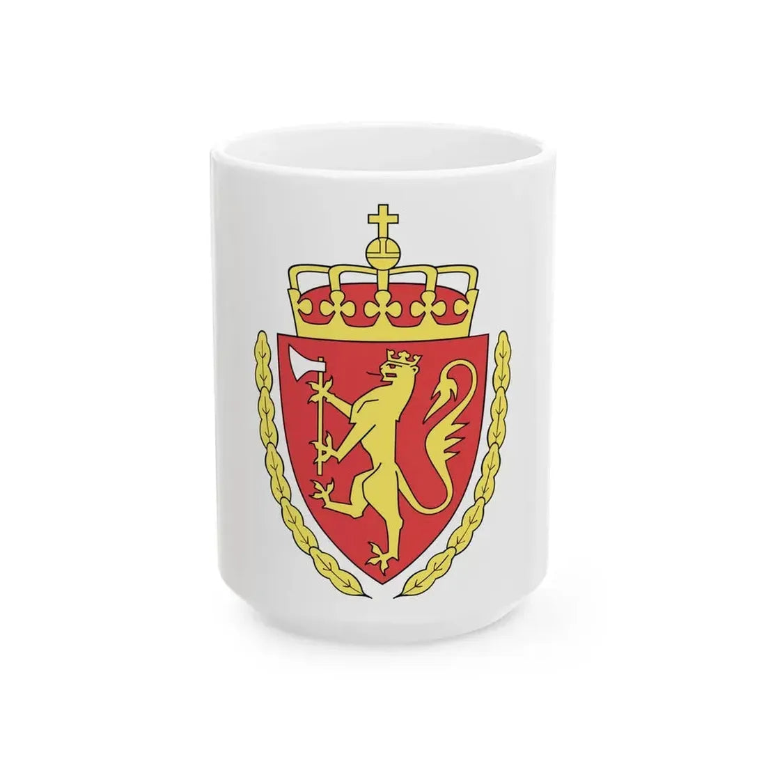 Coat of arms of the Norwegian Customs Service - White Coffee Mug 15oz - Go Mug Yourself