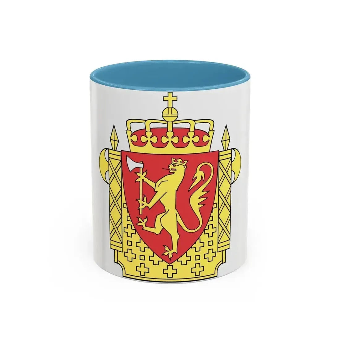 Coat of arms of the Norwegian Police Service - Accent Coffee Mug 11oz Light Blue - Go Mug Yourself