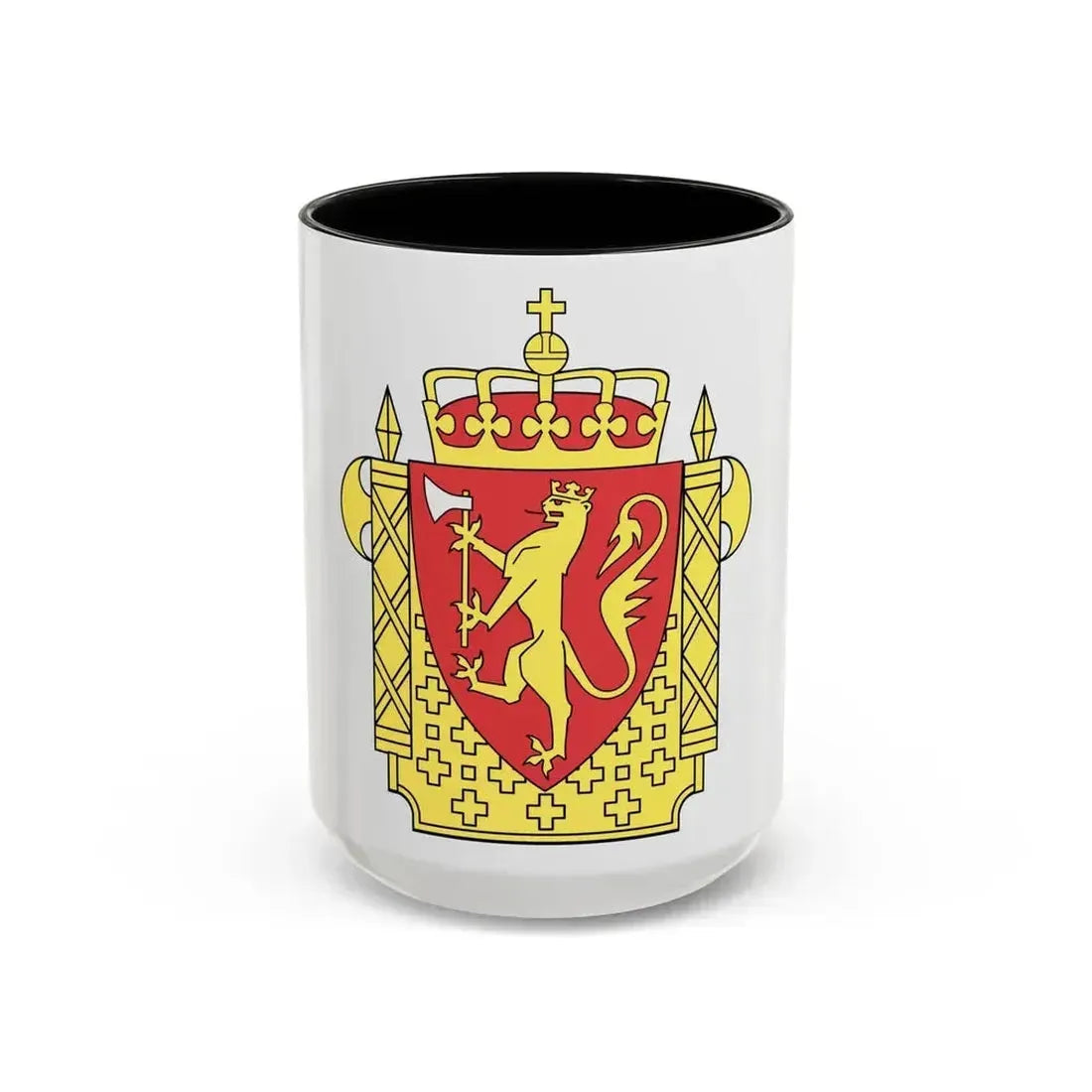 Coat of arms of the Norwegian Police Service - Accent Coffee Mug 15oz Black - Go Mug Yourself