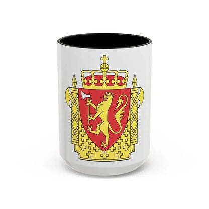 Coat of arms of the Norwegian Police Service - Accent Coffee Mug 15oz Black - Go Mug Yourself