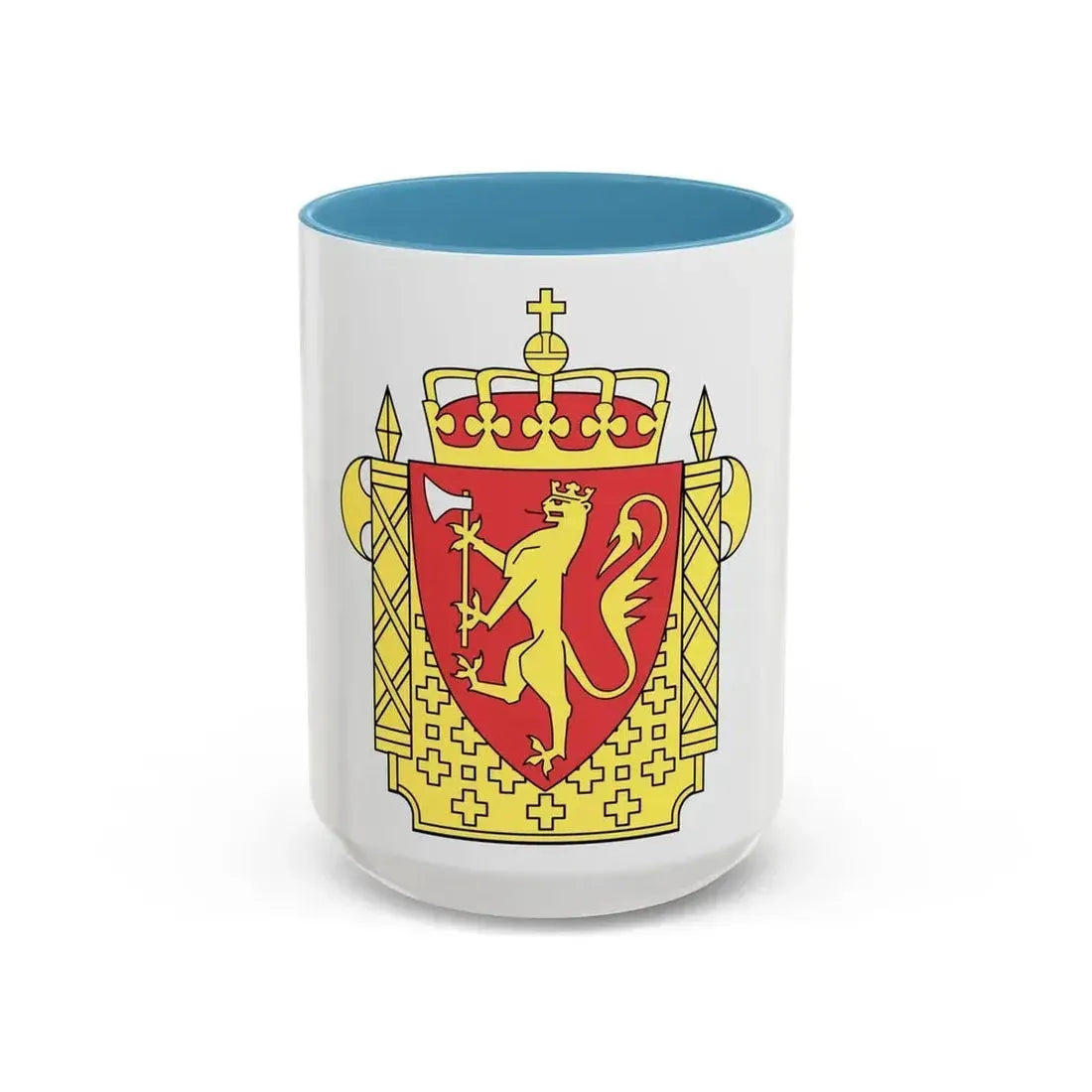 Coat of arms of the Norwegian Police Service - Accent Coffee Mug 15oz Light Blue - Go Mug Yourself