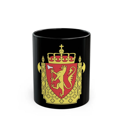 Coat of arms of the Norwegian Police Service - Black Coffee Mug-11oz-Go Mug Yourself