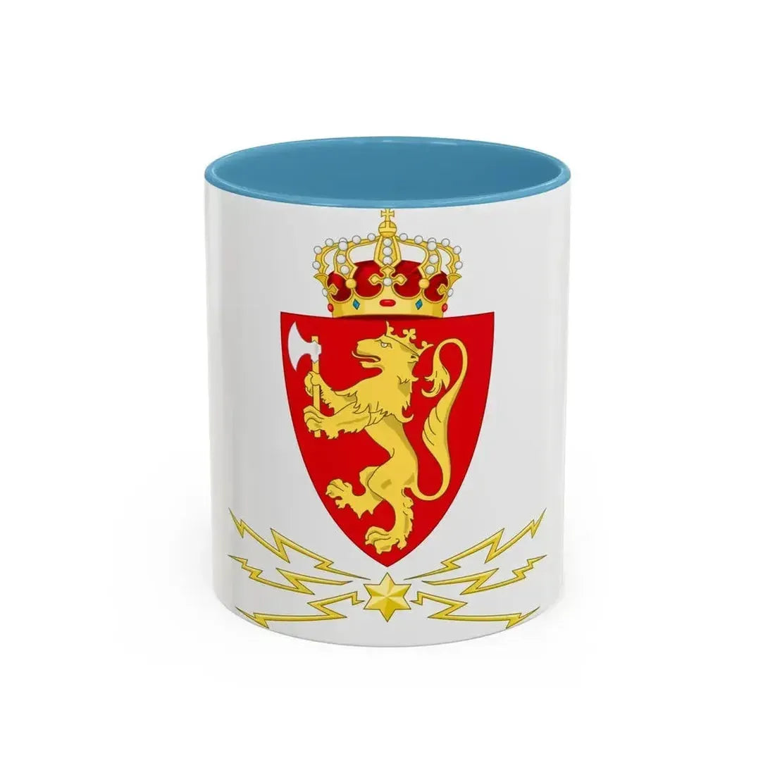 Coat of arms of the Norwegian Telegraph Administration - Accent Coffee Mug 11oz Light Blue - Go Mug Yourself