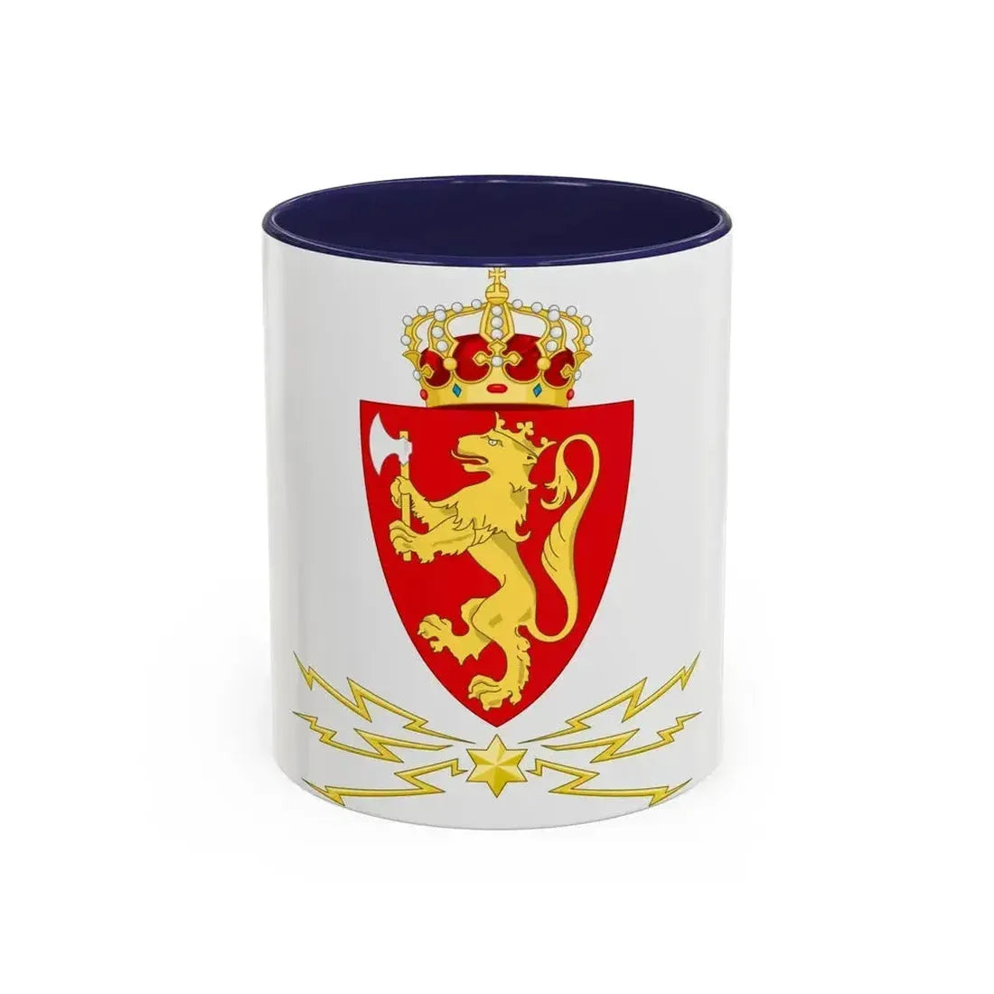 Coat of arms of the Norwegian Telegraph Administration - Accent Coffee Mug 11oz Navy - Go Mug Yourself