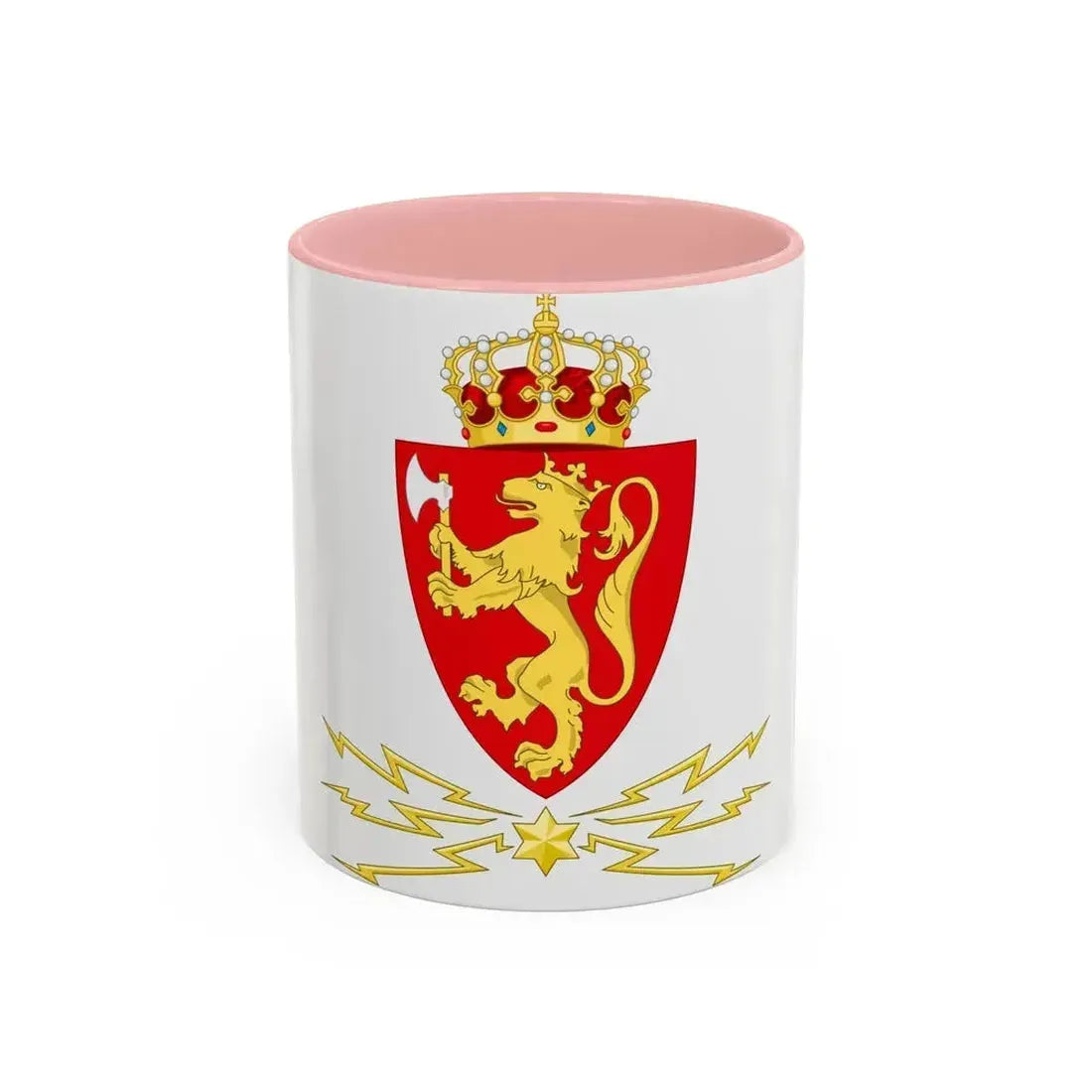 Coat of arms of the Norwegian Telegraph Administration - Accent Coffee Mug 11oz Pink - Go Mug Yourself