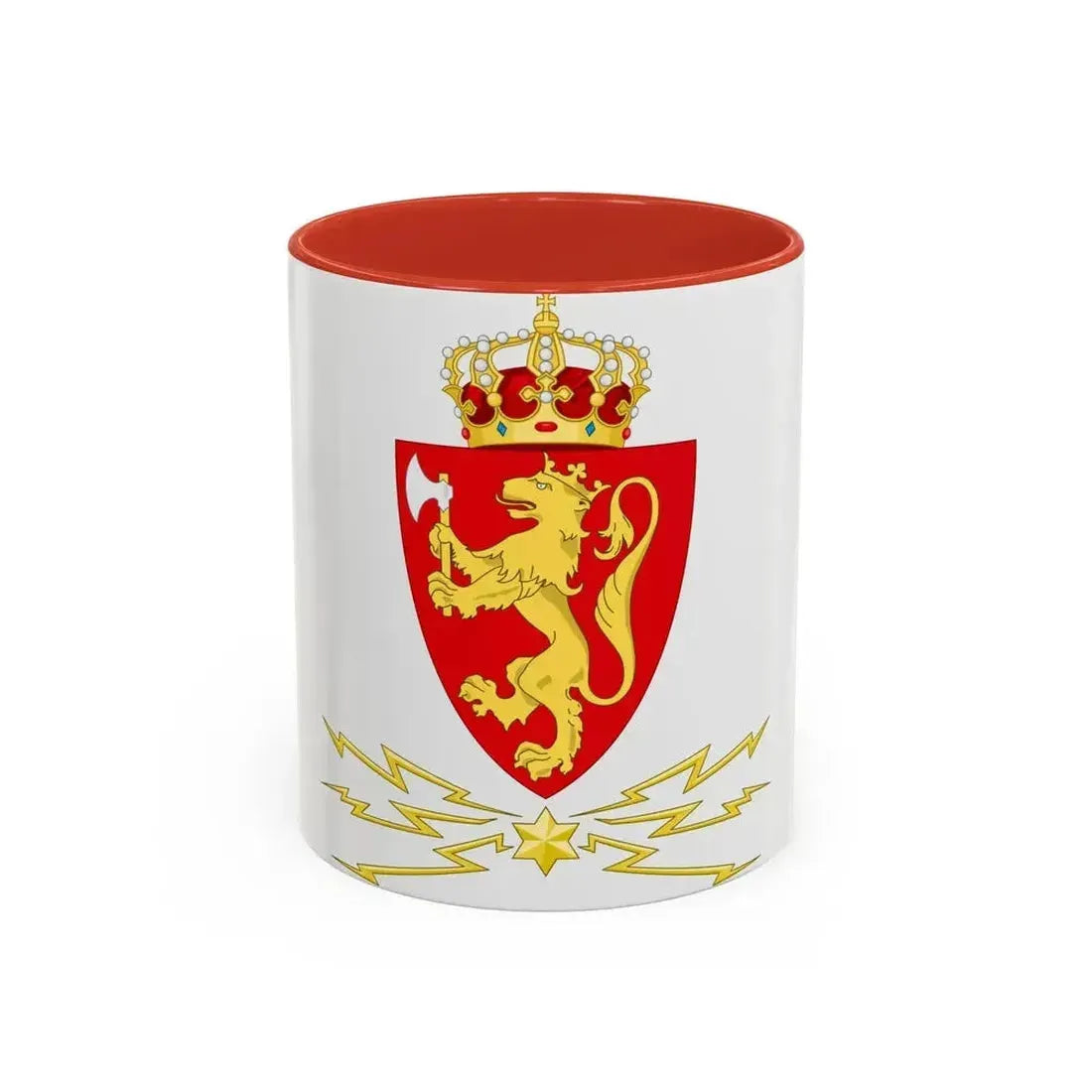 Coat of arms of the Norwegian Telegraph Administration - Accent Coffee Mug 11oz Red - Go Mug Yourself