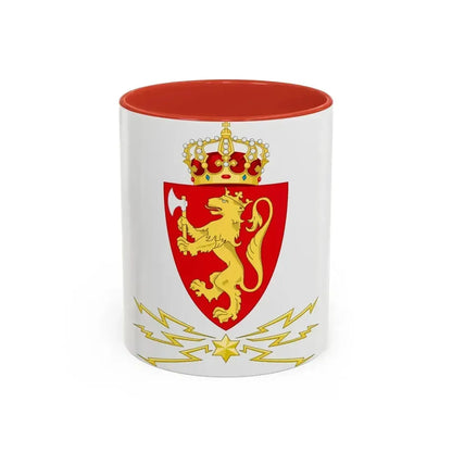 Coat of arms of the Norwegian Telegraph Administration - Accent Coffee Mug 11oz Red - Go Mug Yourself