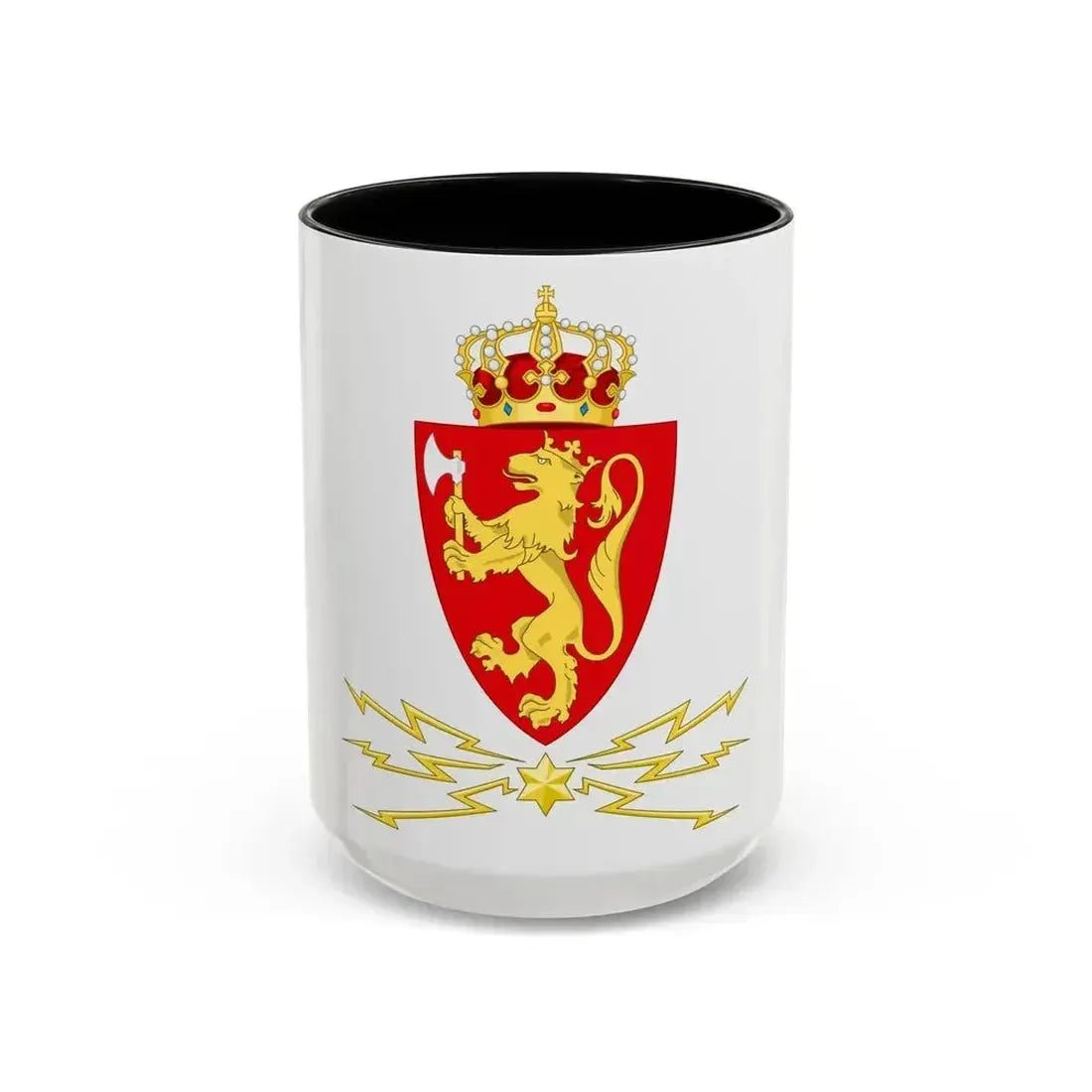Coat of arms of the Norwegian Telegraph Administration - Accent Coffee Mug 15oz Black - Go Mug Yourself