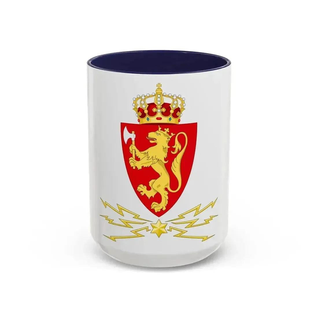 Coat of arms of the Norwegian Telegraph Administration - Accent Coffee Mug 15oz Navy - Go Mug Yourself