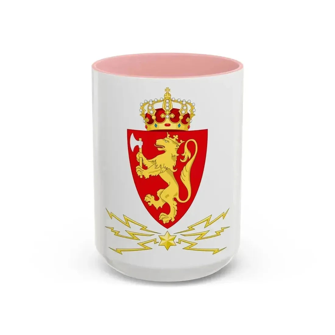Coat of arms of the Norwegian Telegraph Administration - Accent Coffee Mug 15oz Pink - Go Mug Yourself