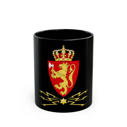 Coat of arms of the Norwegian Telegraph Administration - Black Coffee Mug-11oz-Go Mug Yourself