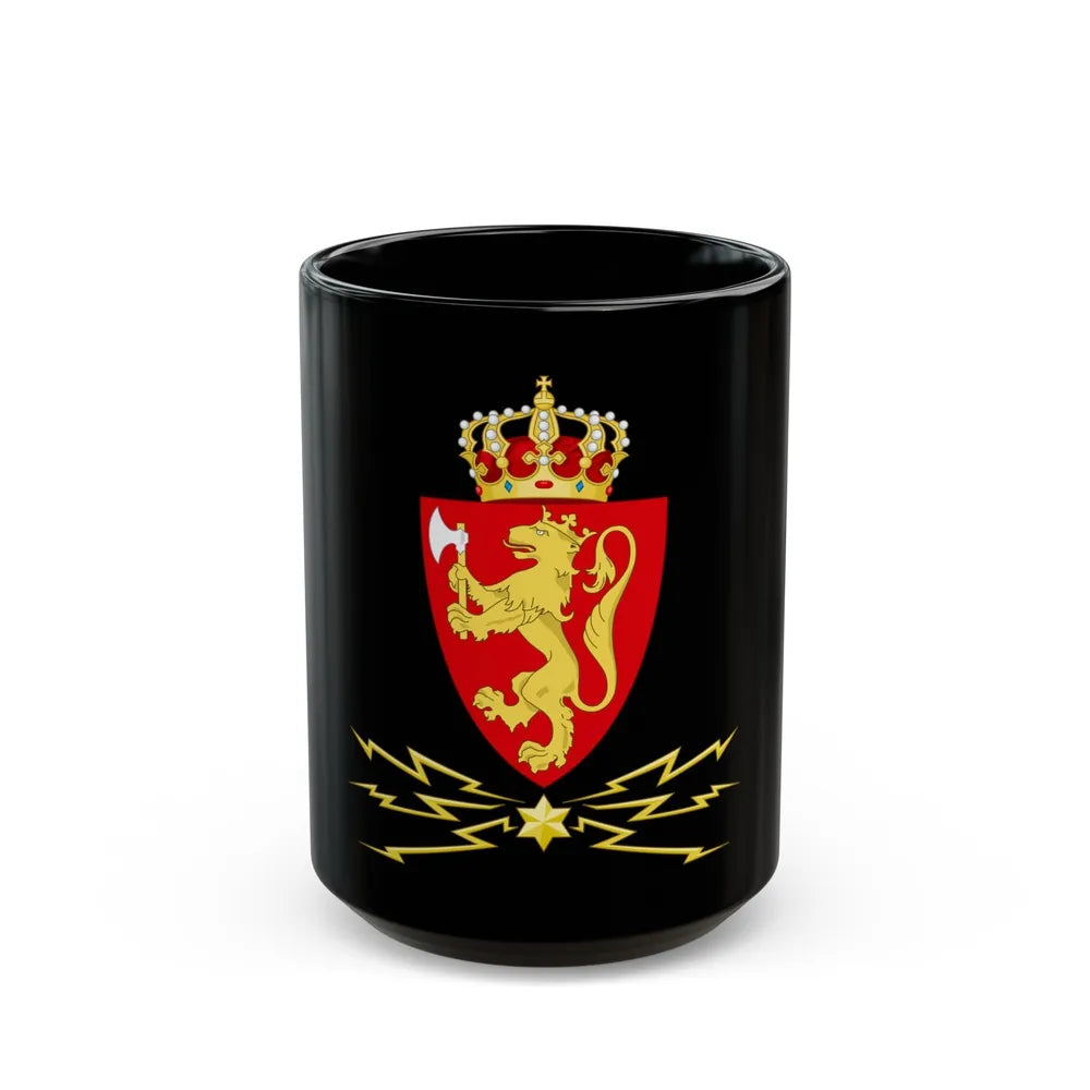 Coat of arms of the Norwegian Telegraph Administration - Black Coffee Mug-15oz-Go Mug Yourself