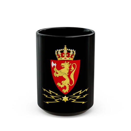 Coat of arms of the Norwegian Telegraph Administration - Black Coffee Mug-15oz-Go Mug Yourself