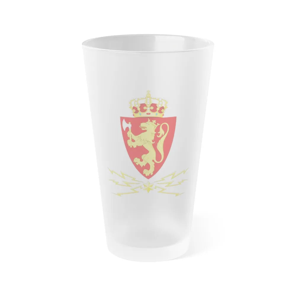 Coat of arms of the Norwegian Telegraph Administration - Frosted Pint Glass 16oz-16oz-Frosted-Go Mug Yourself