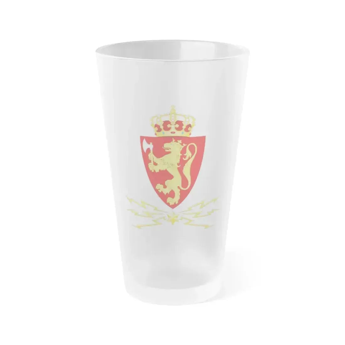 Coat of arms of the Norwegian Telegraph Administration - Frosted Pint Glass 16oz - Go Mug Yourself