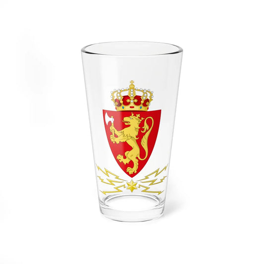 Coat of arms of the Norwegian Telegraph Administration (Norway) (Coat of Arms) Pint Glass 16oz 16oz - Go Mug Yourself