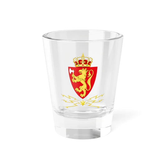 Coat of arms of the Norwegian Telegraph Administration (Norway) (Coat of Arms) Shot Glass 1.5oz 1.5oz - Go Mug Yourself