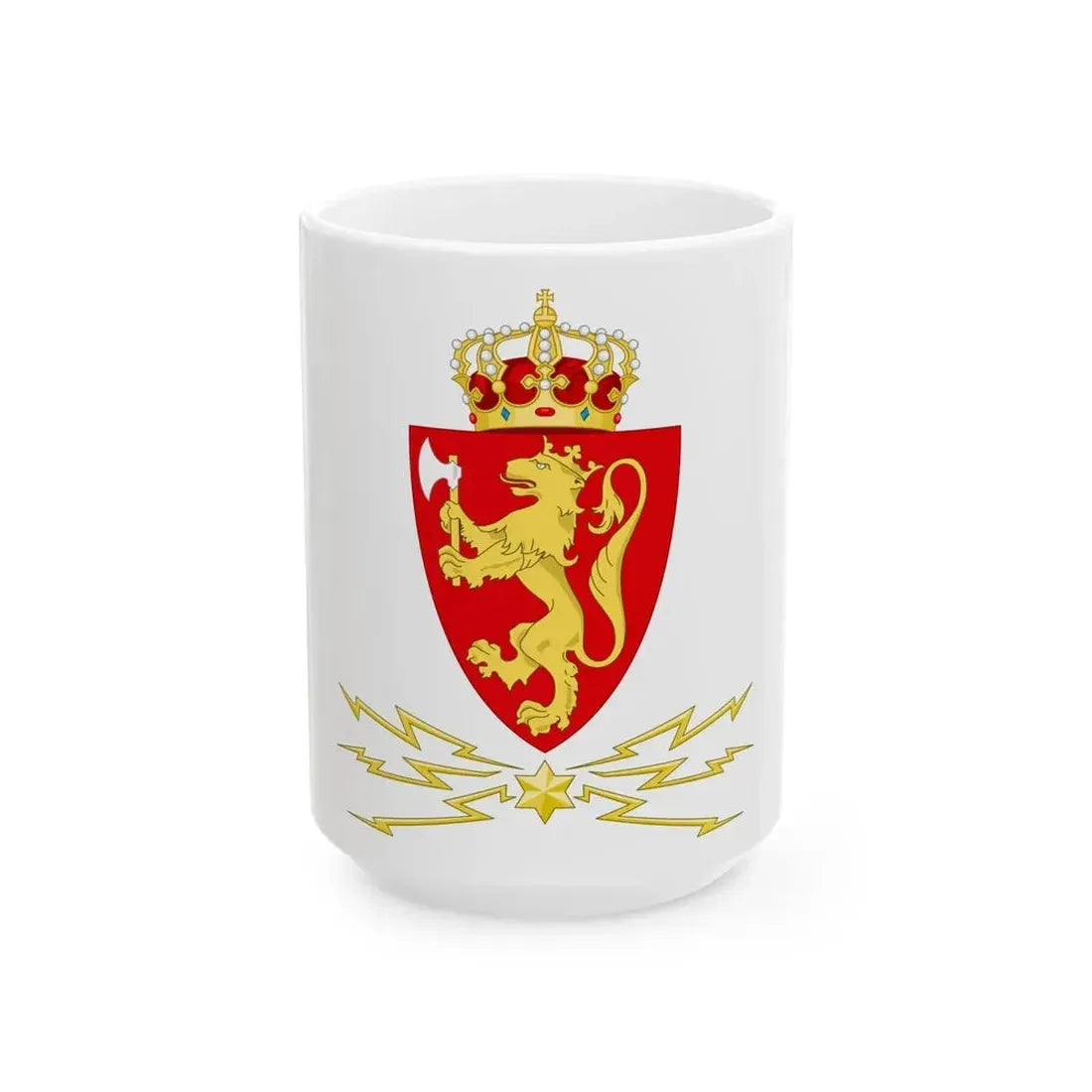 Coat of arms of the Norwegian Telegraph Administration - White Coffee Mug 15oz - Go Mug Yourself