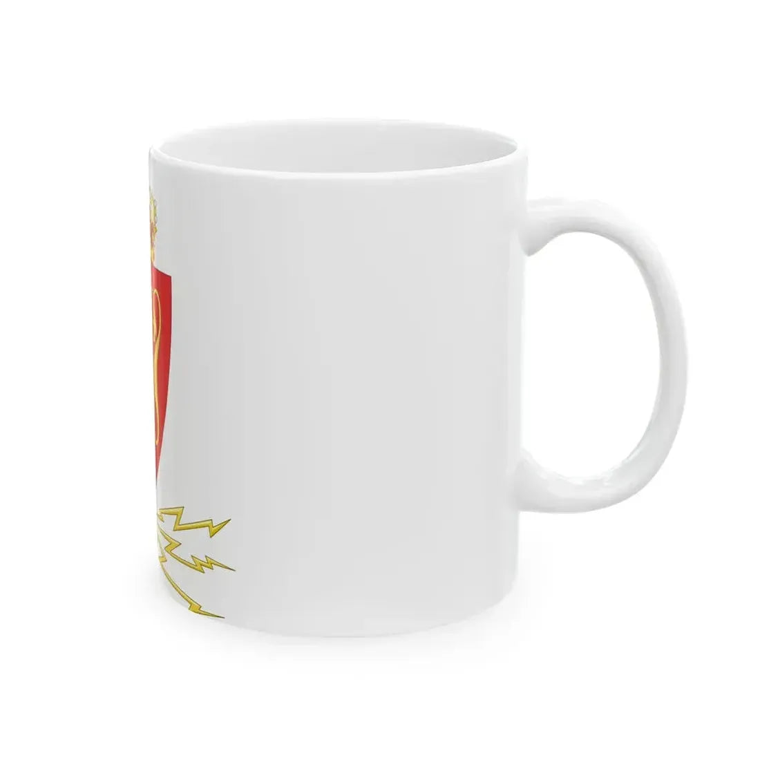 Coat of arms of the Norwegian Telegraph Administration - White Coffee Mug - Go Mug Yourself