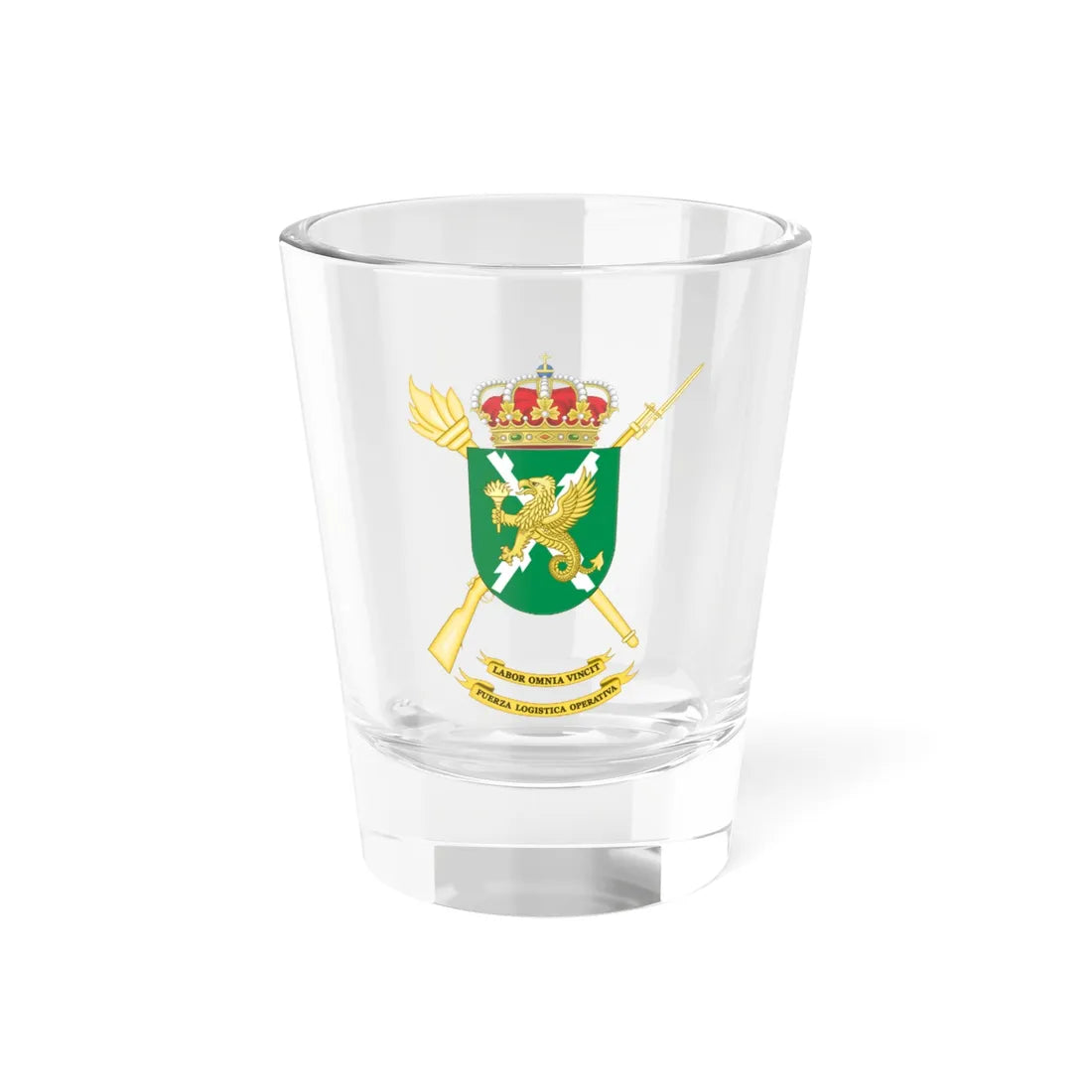 Coat of Arms of the Operational Logistics Force (Spain) (Coat of Arms) Shot Glass 1.5oz 1.5oz - Go Mug Yourself