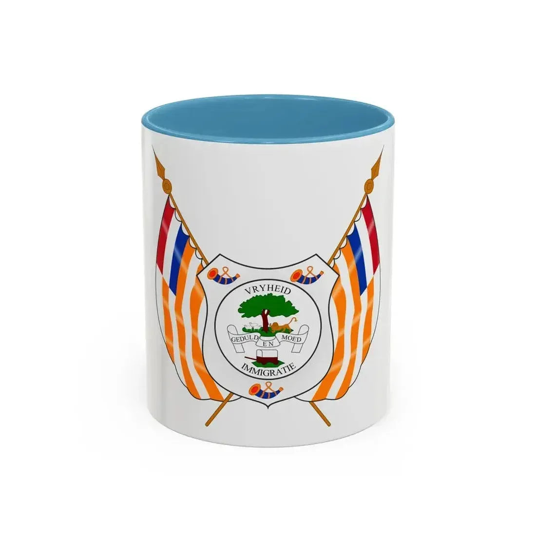 Coat of arms of the Orange Free State - Accent Coffee Mug 11oz Light Blue - Go Mug Yourself