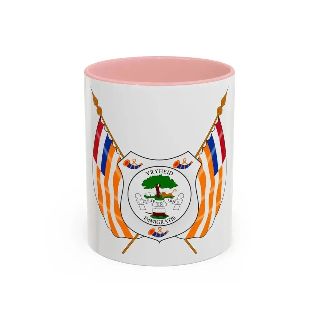 Coat of arms of the Orange Free State - Accent Coffee Mug 11oz Pink - Go Mug Yourself