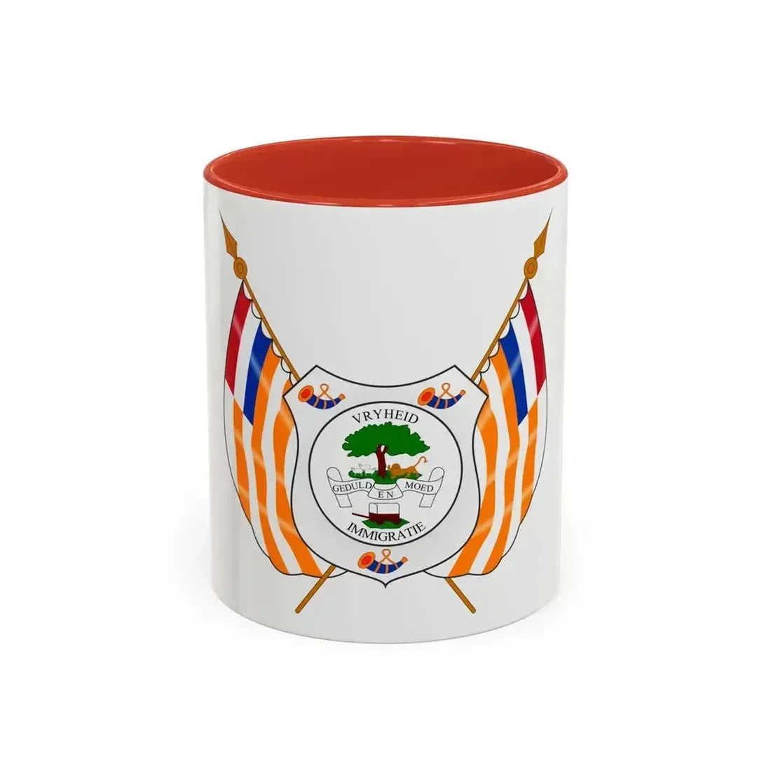 Coat of arms of the Orange Free State - Accent Coffee Mug 11oz Red - Go Mug Yourself